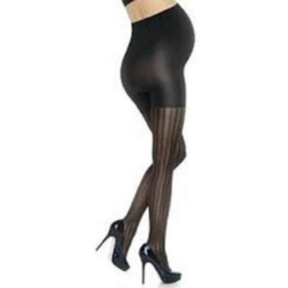 Spanx Maternity Mama Striped Shaping Tights Black Size 1